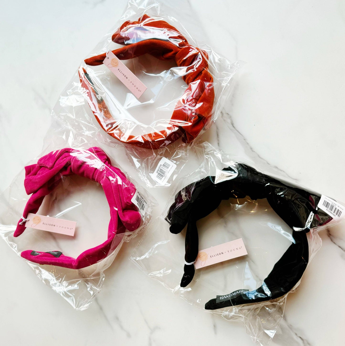 Structured Velvet Bow Headband: Deep Pink